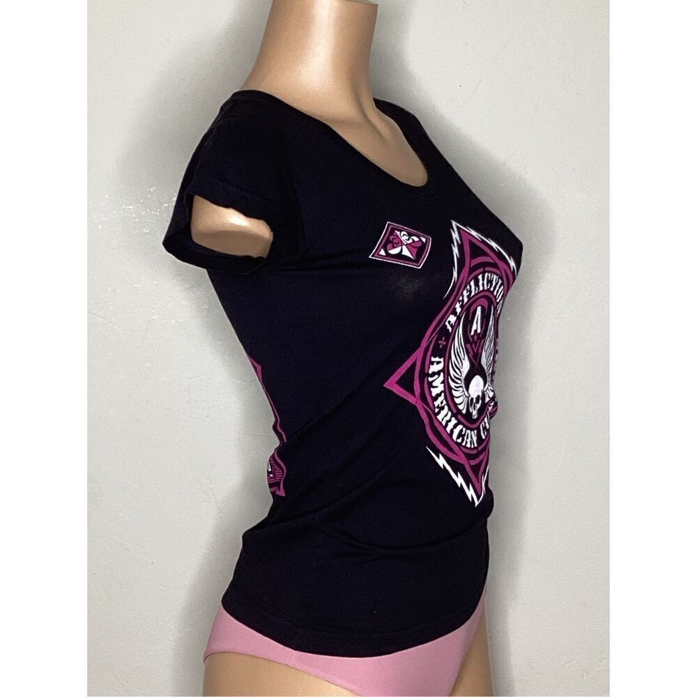 New. Affliction black tee shirt. Medium. Runs small. - Picture 3 of 6